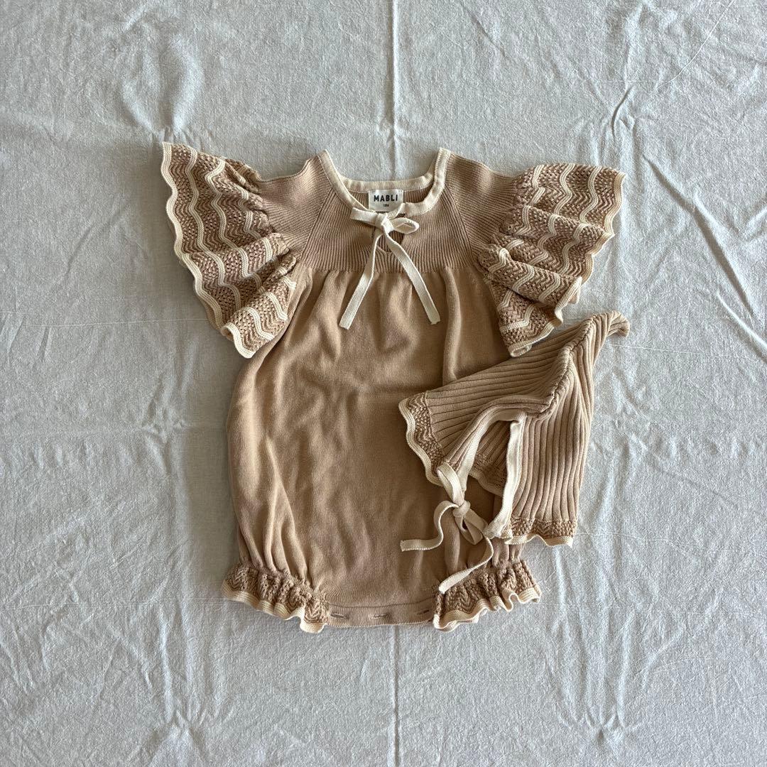 mabli ロンパース ボンネット セット