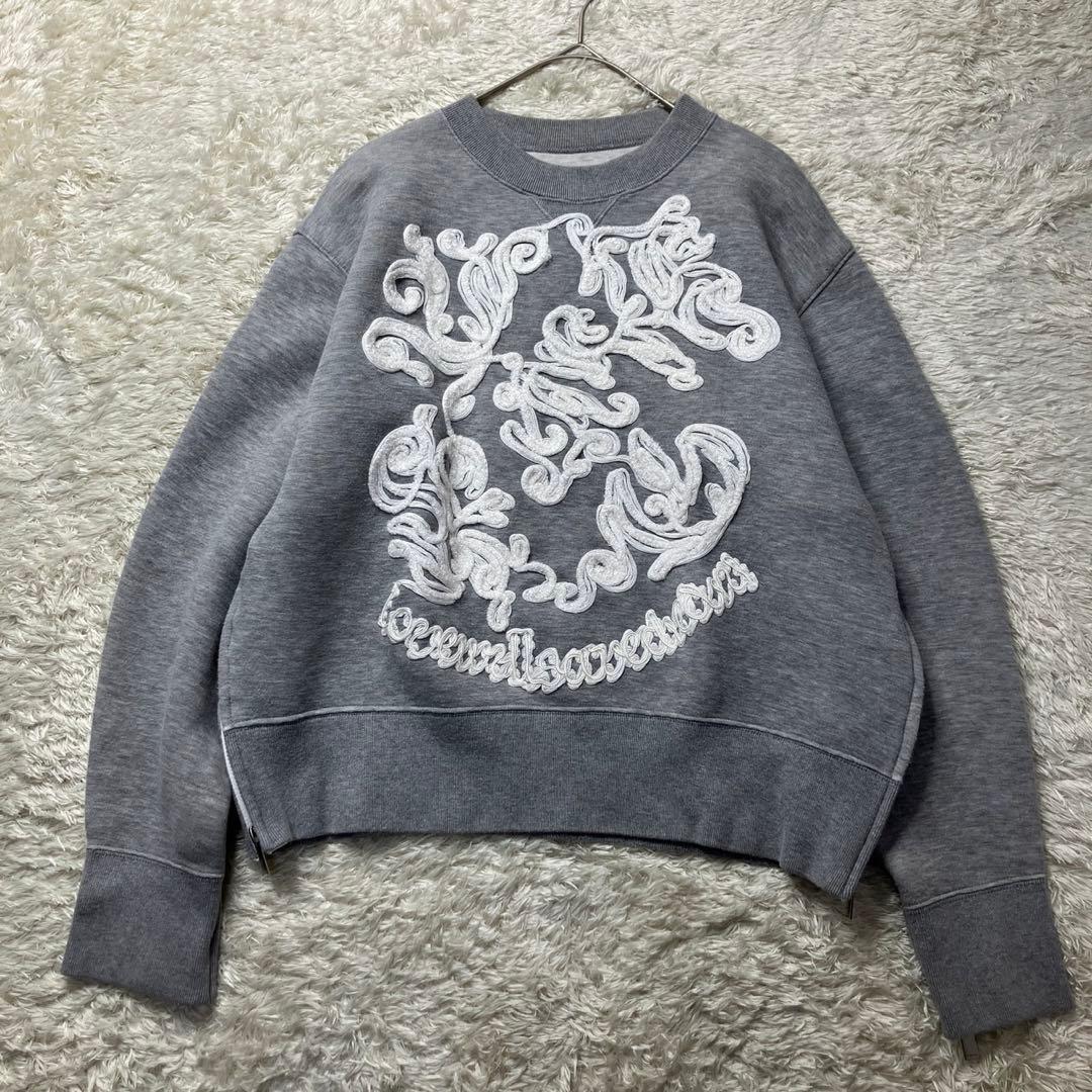 希少デザイン✨　サカイ ジップアップ 　刺繍　トレーナー　スエット グレー　2