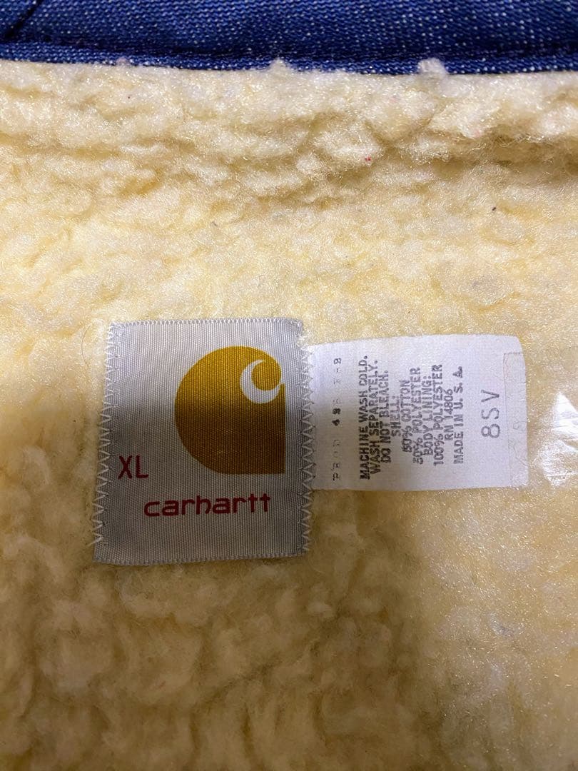 ★好デザイン‼️神サイズ★70s USA製 カーハート ボア付デニムベスト XL‼️