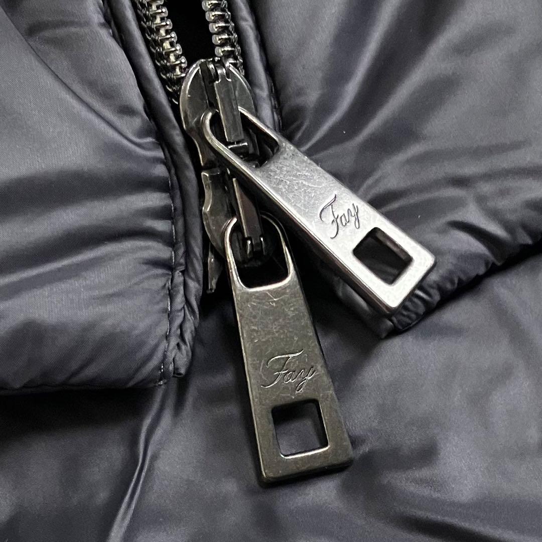 Fay フェイ　TOD'S レイヤードニット切替ウールコート　グレー　イタリア製