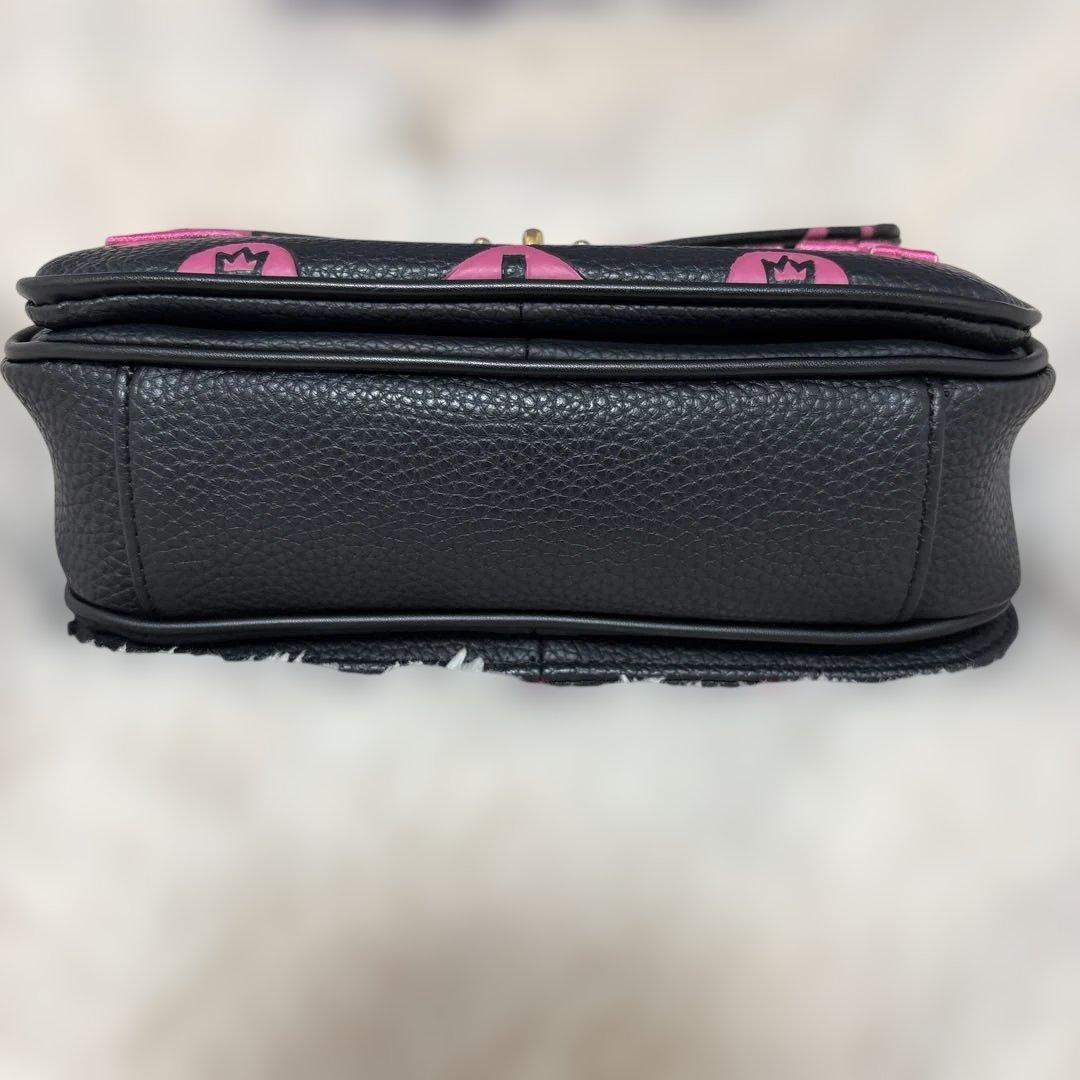 CASTELBAJACカステルバジャックハンドバックピンクブラックレザー金具ハゲ