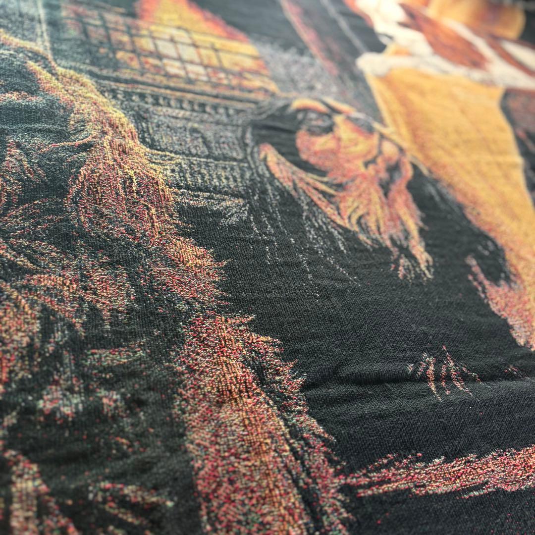 超大判　犬柄　USA製　ラグ　マット　フリンジ付き　170×130 キャバリア.