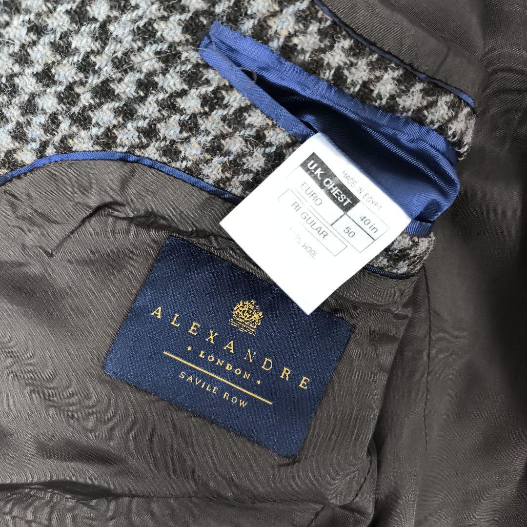 ✨美品✨ ハリスツイード テーラードジャケット 千鳥格子 2B くるみボタン 茶