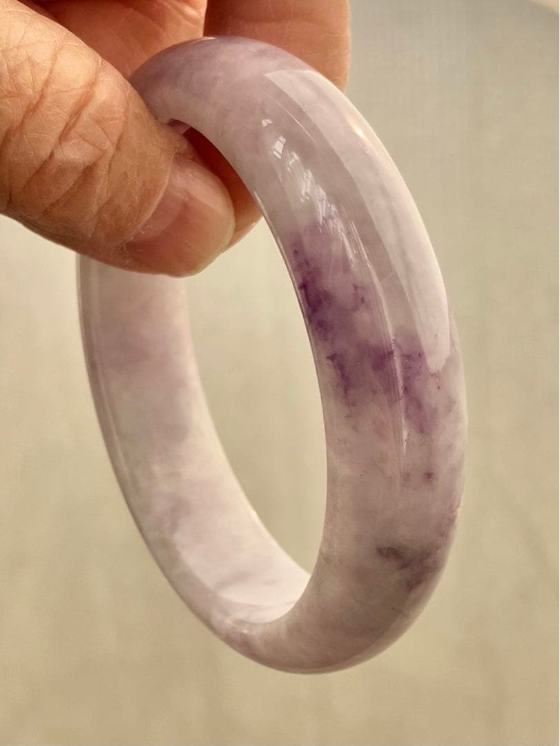翡翠　ジェイド　バングル　ラベンダー　内径約58.5