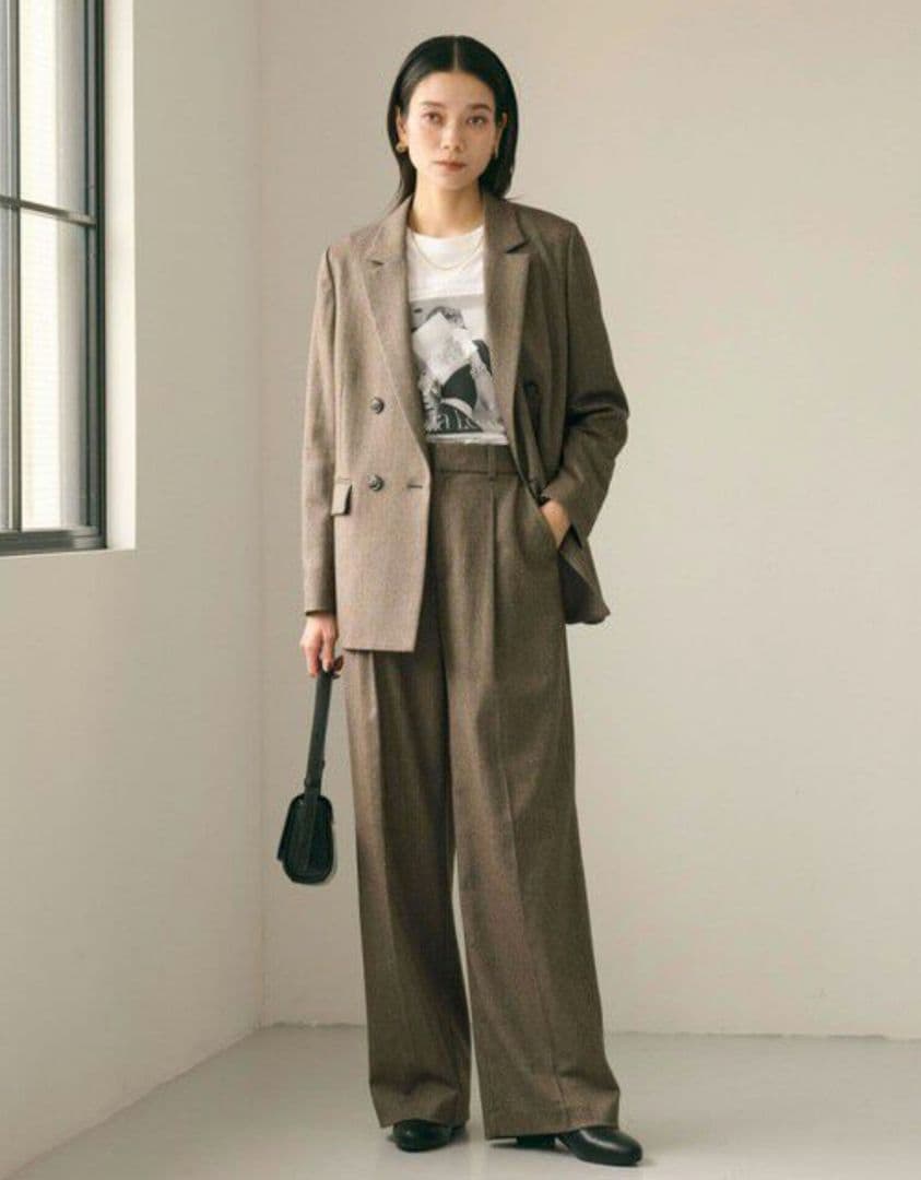 新品green label relaxingホームスパン ダブル ジャケット