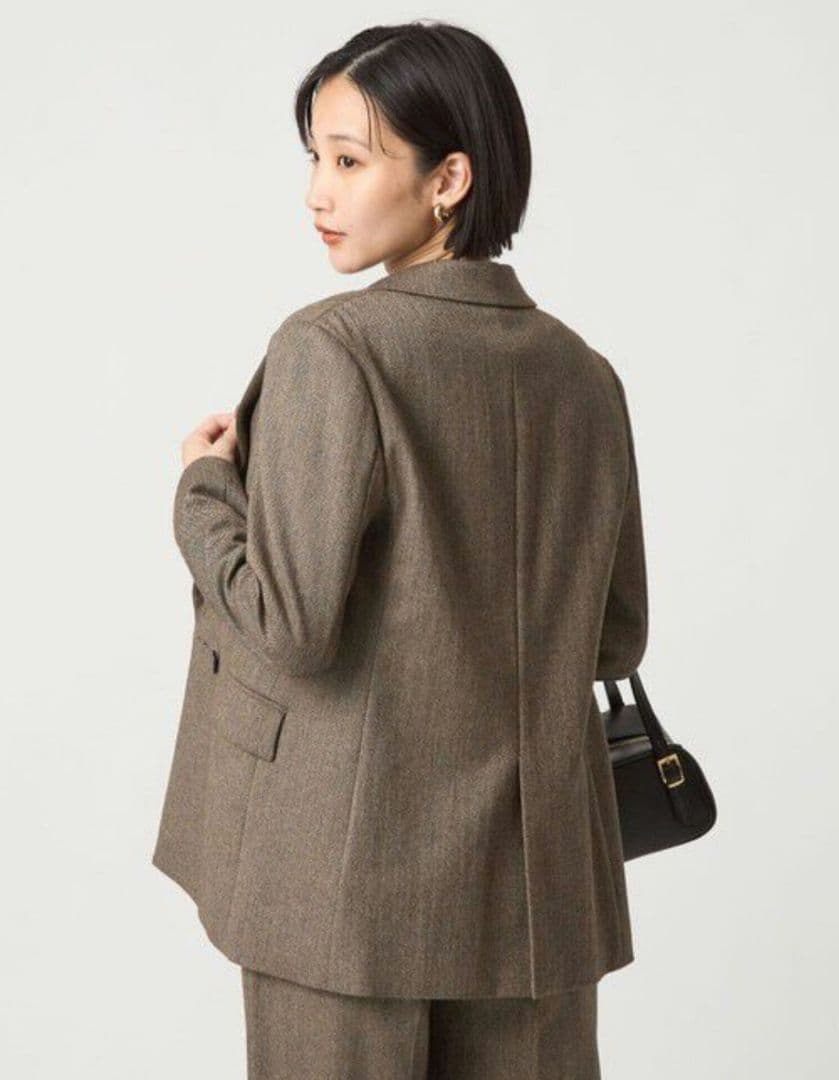 新品green label relaxingホームスパン ダブル ジャケット