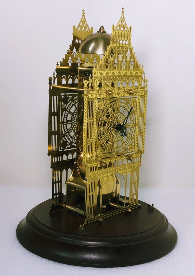 アンティーク商品☆Hermleガラスドーム ゼンマイ振り子 置時計 1988年製