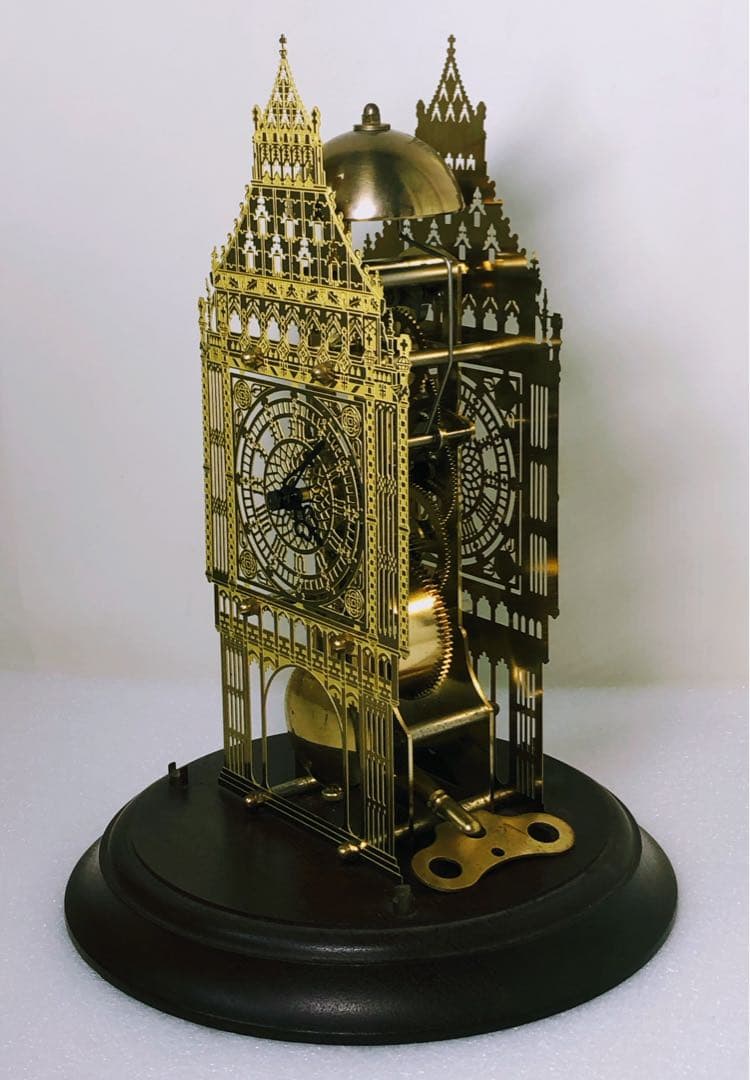 アンティーク商品☆Hermleガラスドーム ゼンマイ振り子 置時計 1988年製