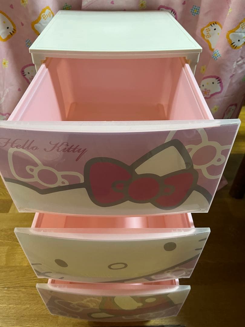 レア　キティ　チェスト　ピンク　三段　ボックス　引き出し　収納ボックス　小物入れ