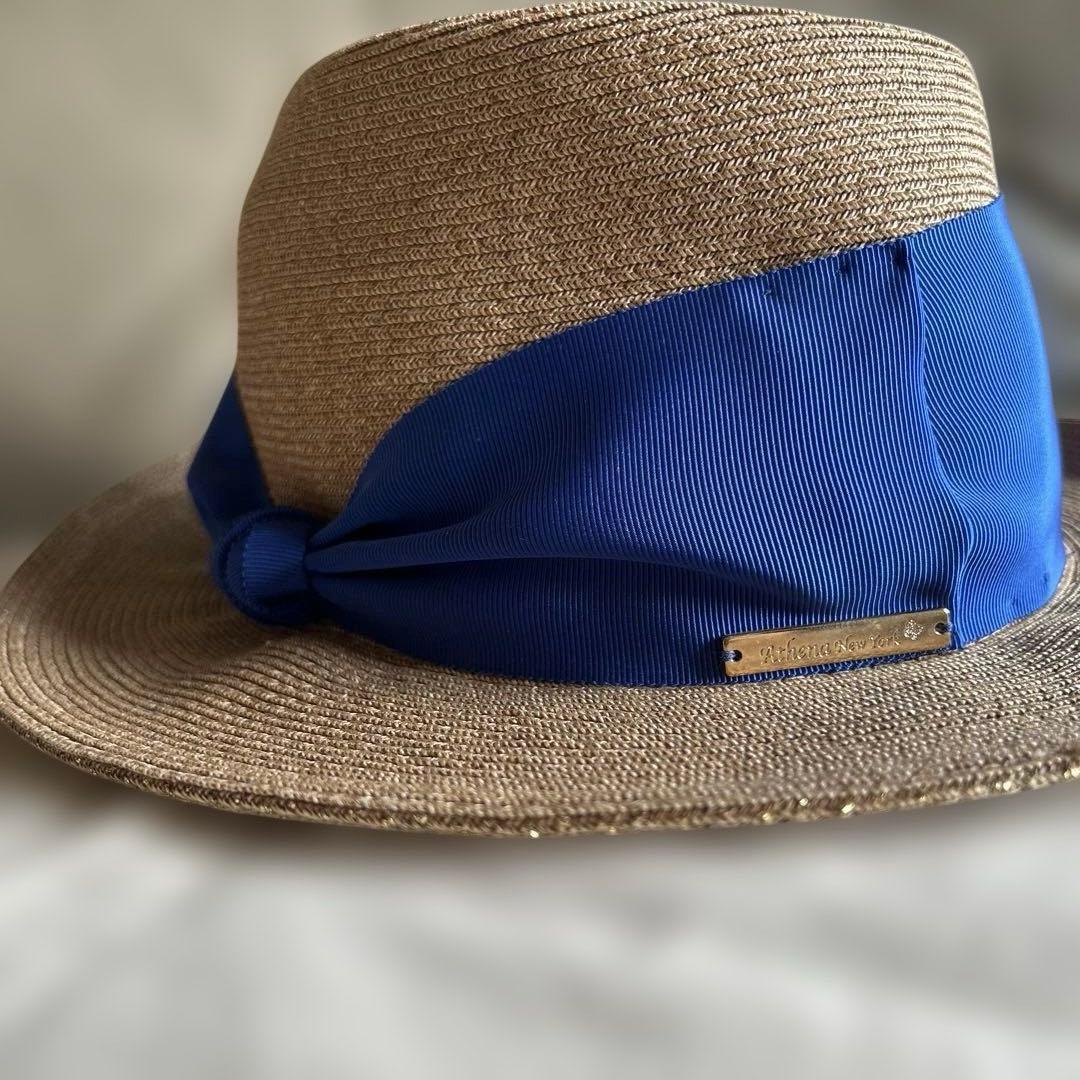 AthenaNewYorkの中折れハット\"カミラ\" ロゴ入り保管袋付き