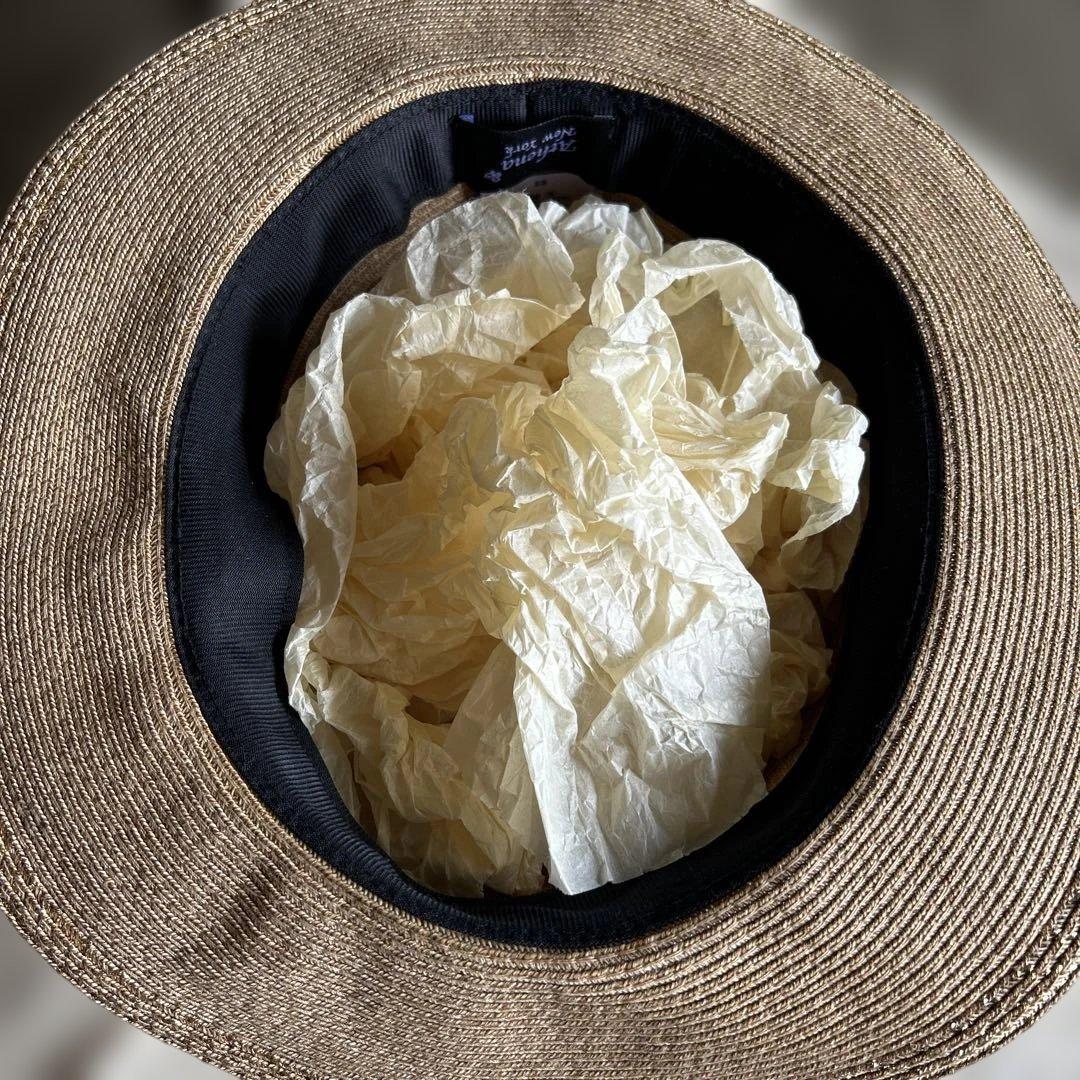 AthenaNewYorkの中折れハット\"カミラ\" ロゴ入り保管袋付き