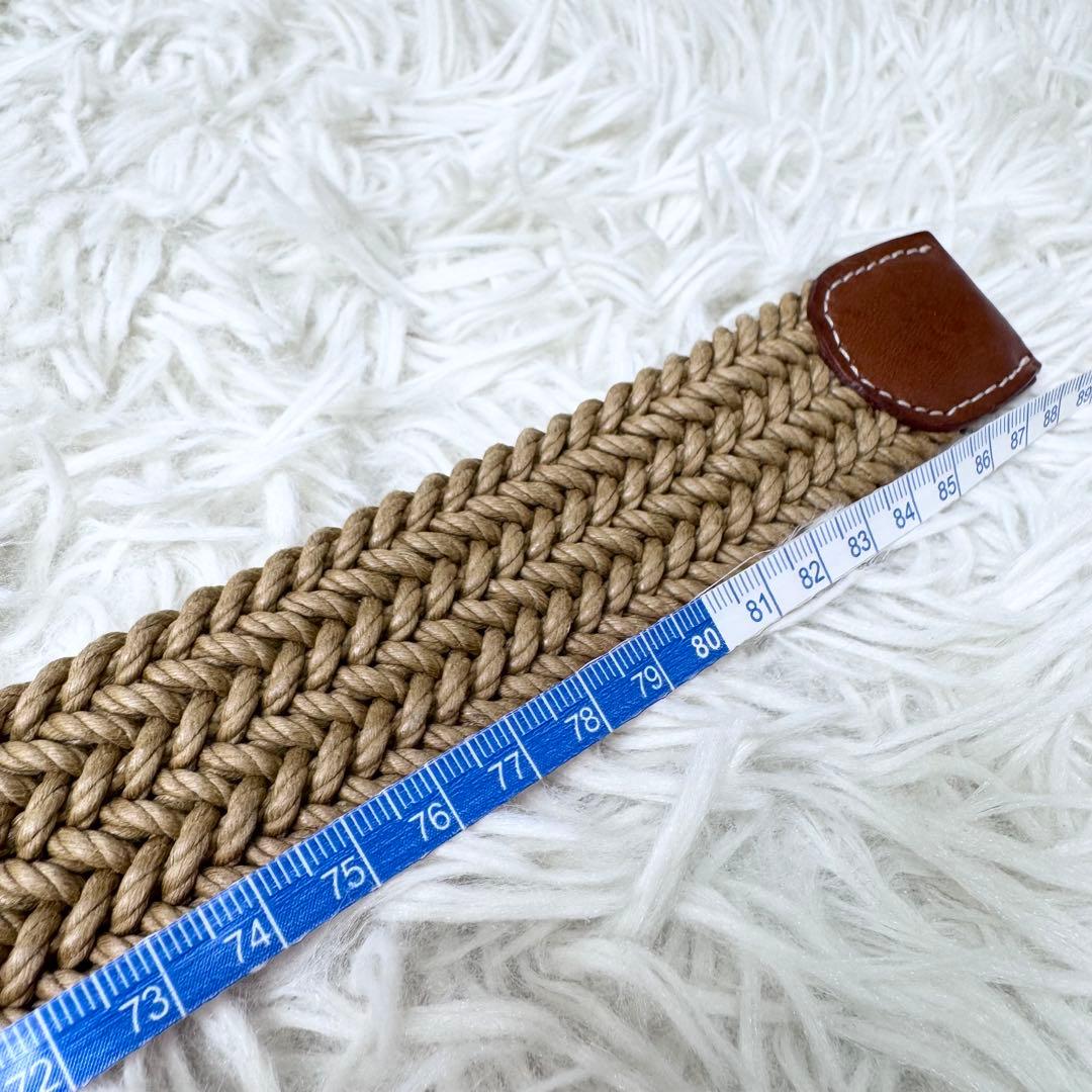 【極上級】ロロピアーナ イタリア製 メッシュ レザー ベルト ブラウン