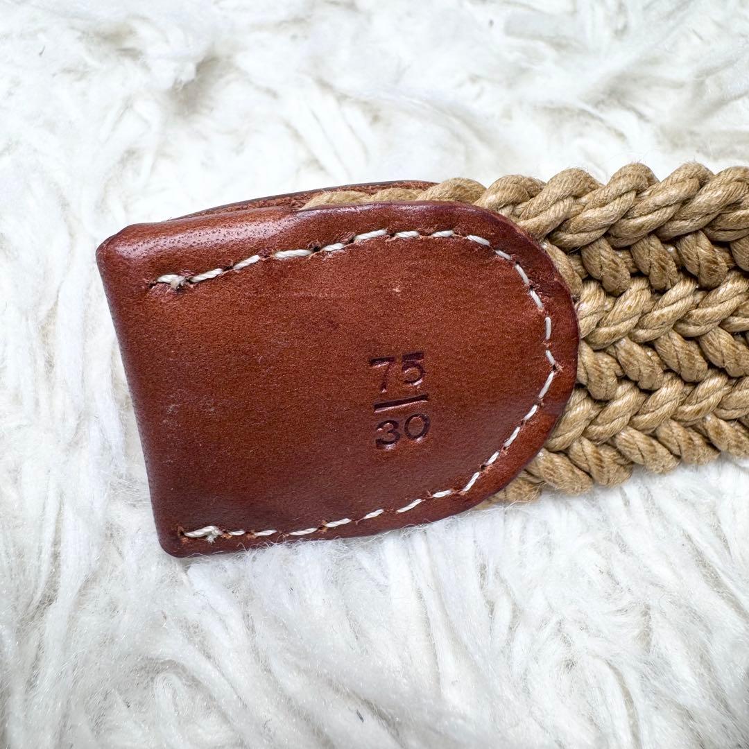 【極上級】ロロピアーナ イタリア製 メッシュ レザー ベルト ブラウン