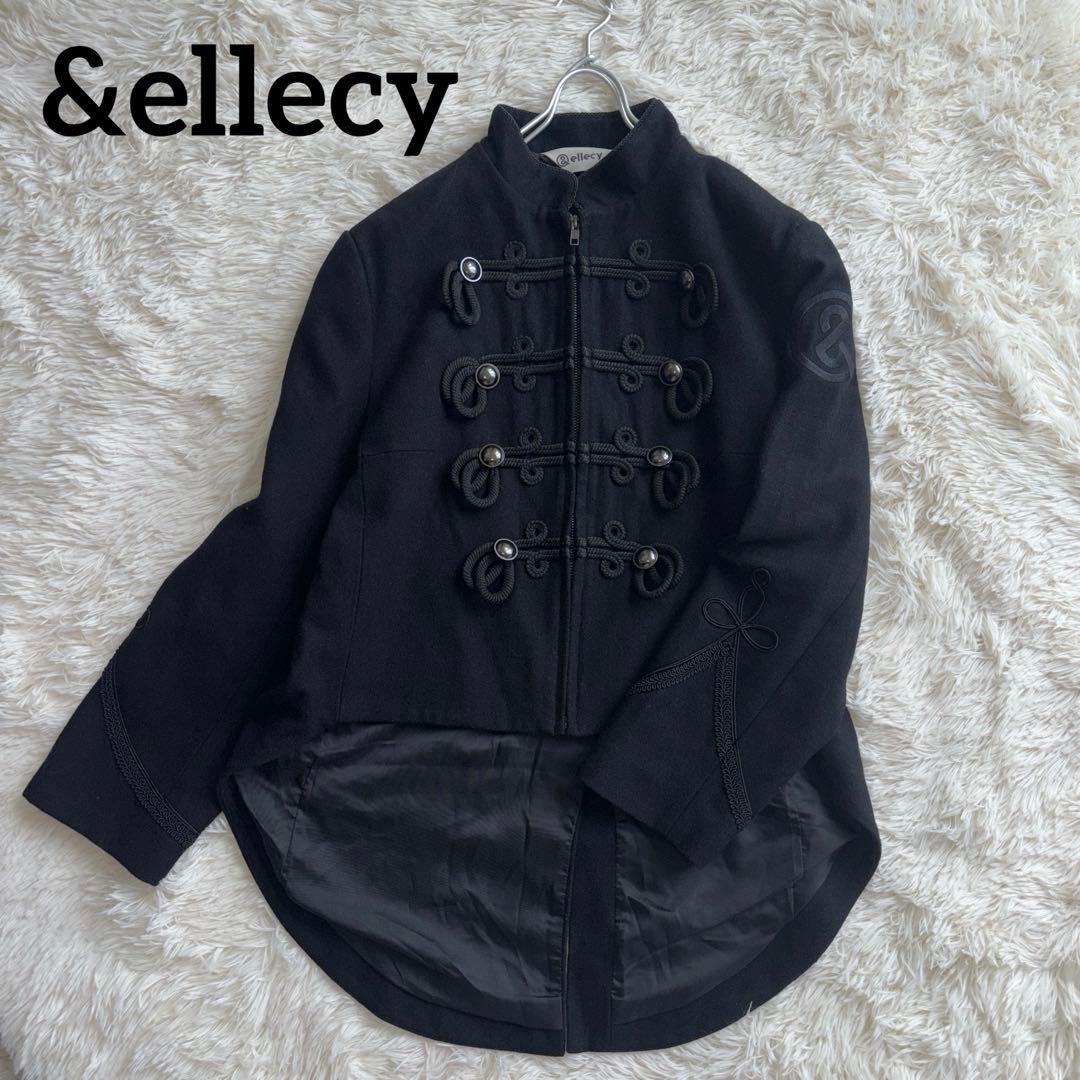 【希少】&ellecy ナポレオンジャケットコート　ウール 黒　M