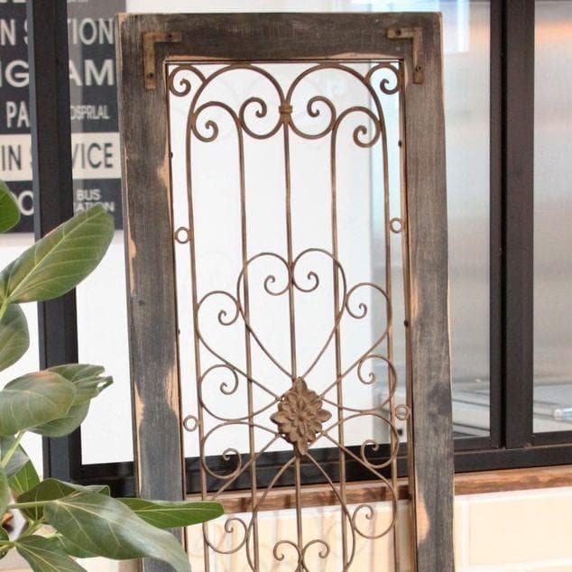 ◯２枚セット アイアンデコウッドドアブラック　高さ１５２ｃｍ 黒