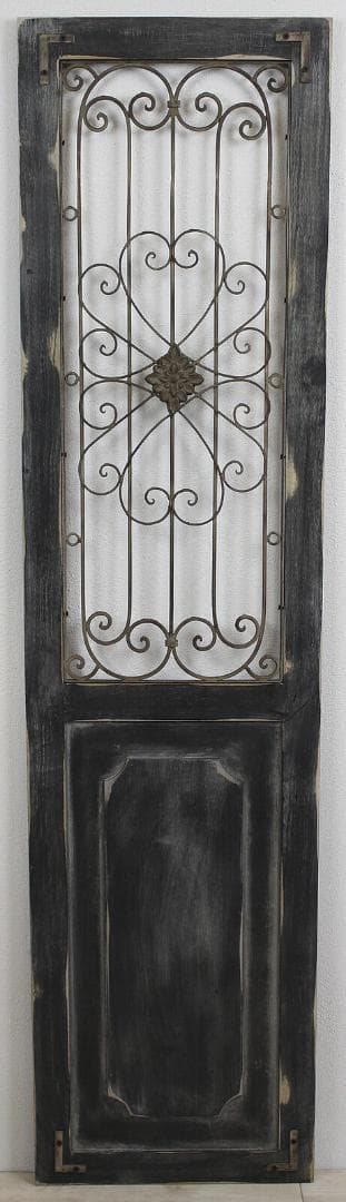 ◯２枚セット アイアンデコウッドドアブラック　高さ１５２ｃｍ 黒