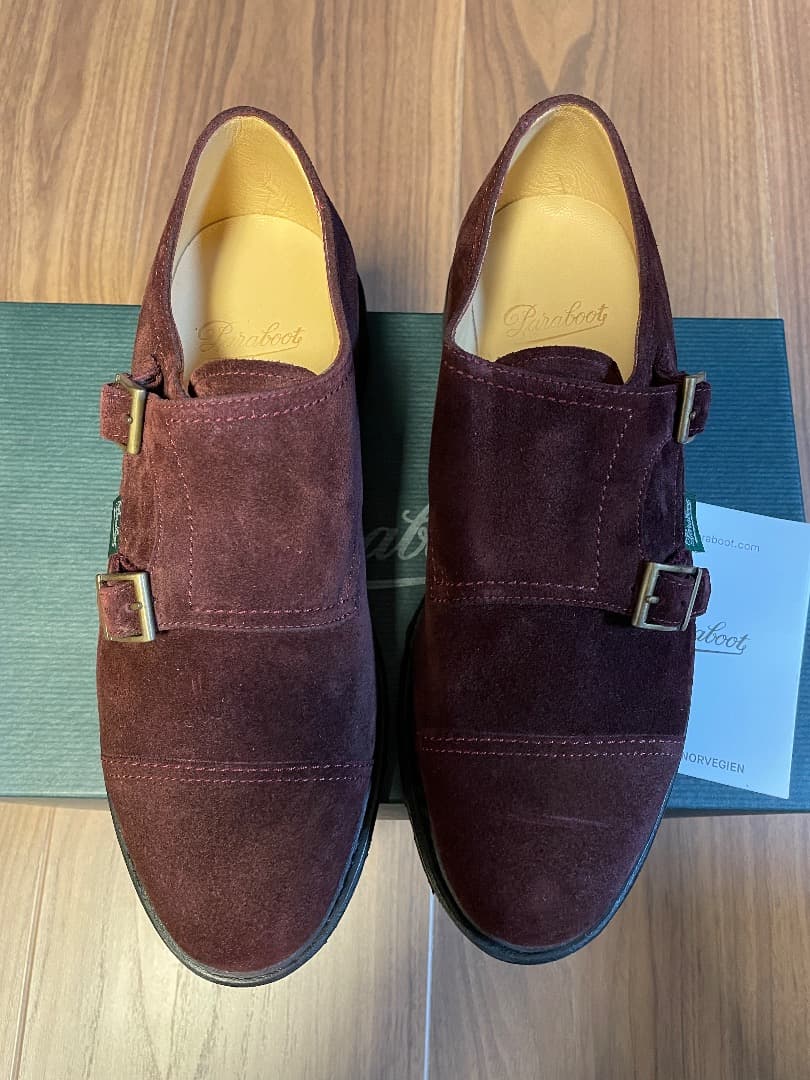 【新品未使用】Paraboot WILLIAM スエード ワインレッド UK6
