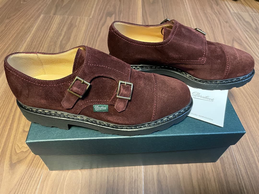 【新品未使用】Paraboot WILLIAM スエード ワインレッド UK6