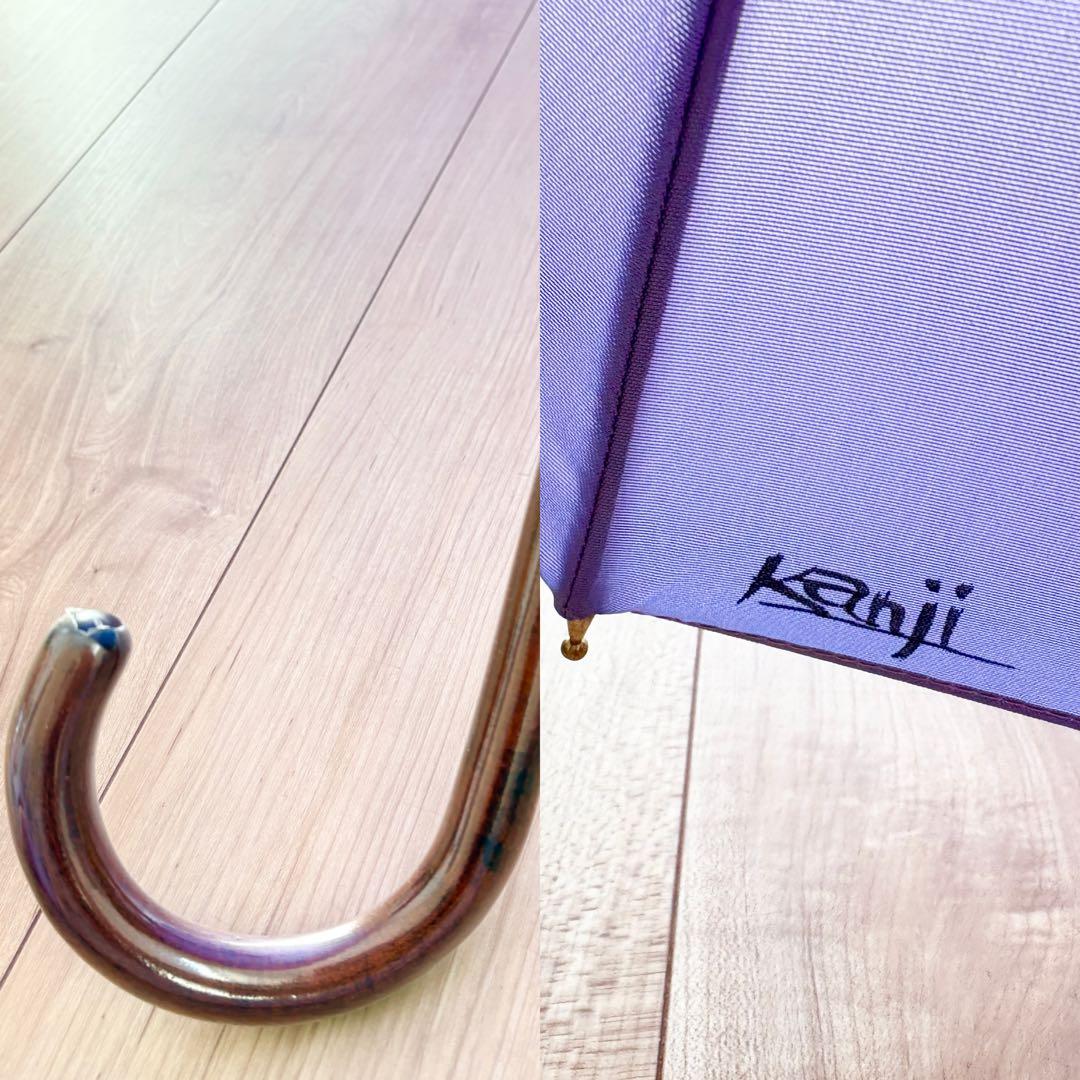 【新品未使用】前原光栄商店　洋傘　長傘　紫色 花柄 雨傘　16本骨　パープル