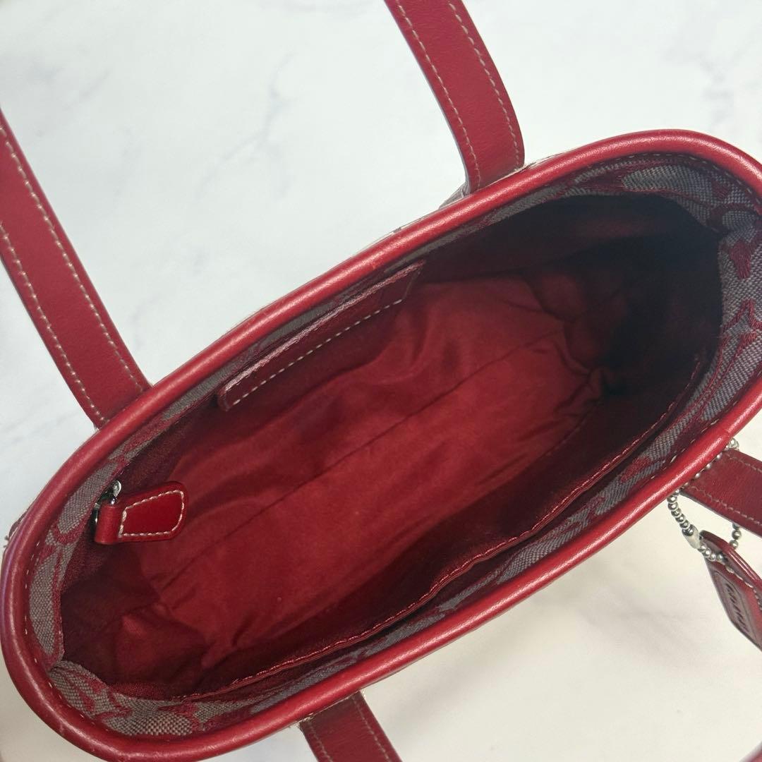 COACH signature mini tote handbag red 美品