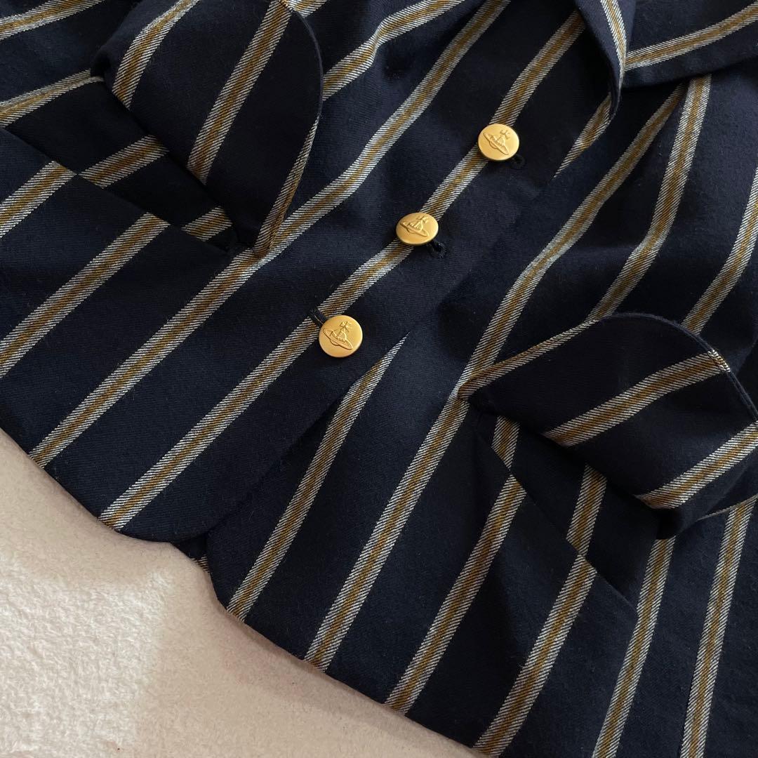 ヴィヴィアンウエストウッド　ラブジャケット　ストライプ　オーブ　金ボタン　日本製