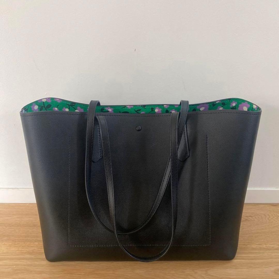 絶品グース wife　kate spade 黒レザーA4トートバッグ