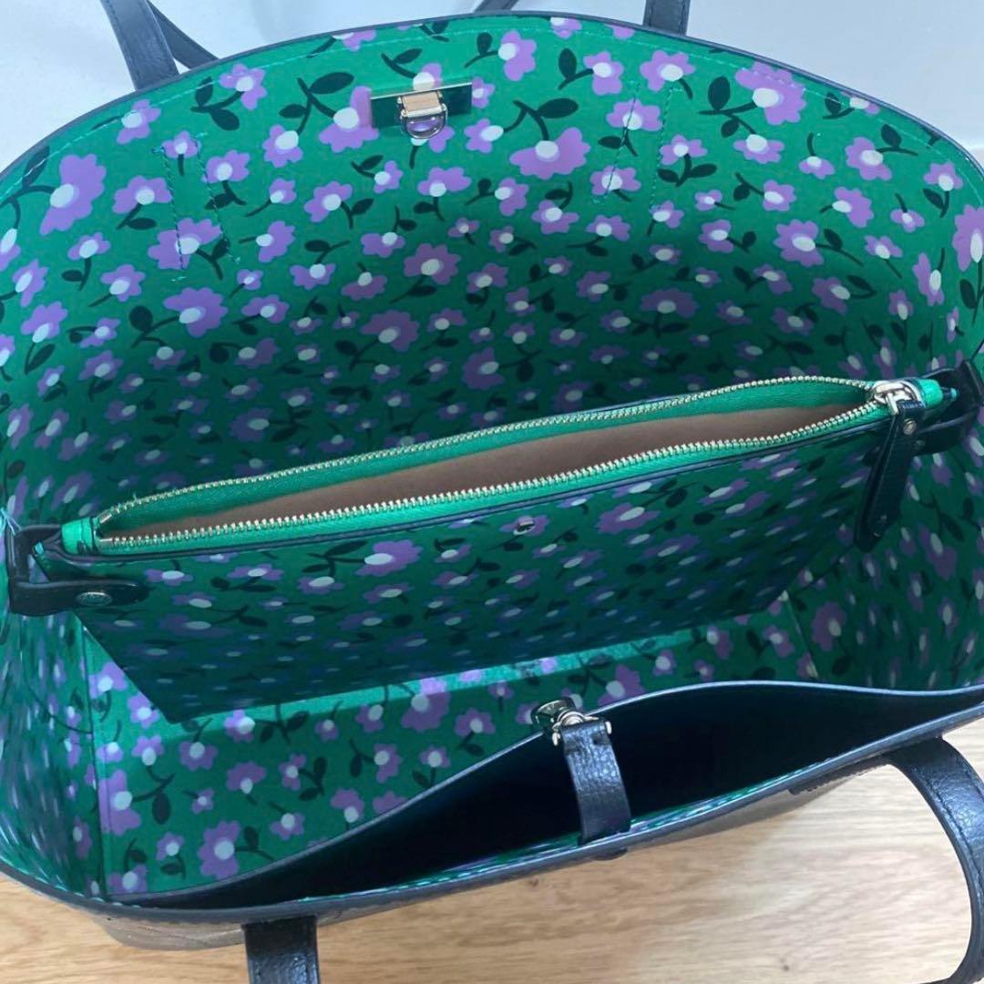 絶品グース wife　kate spade 黒レザーA4トートバッグ