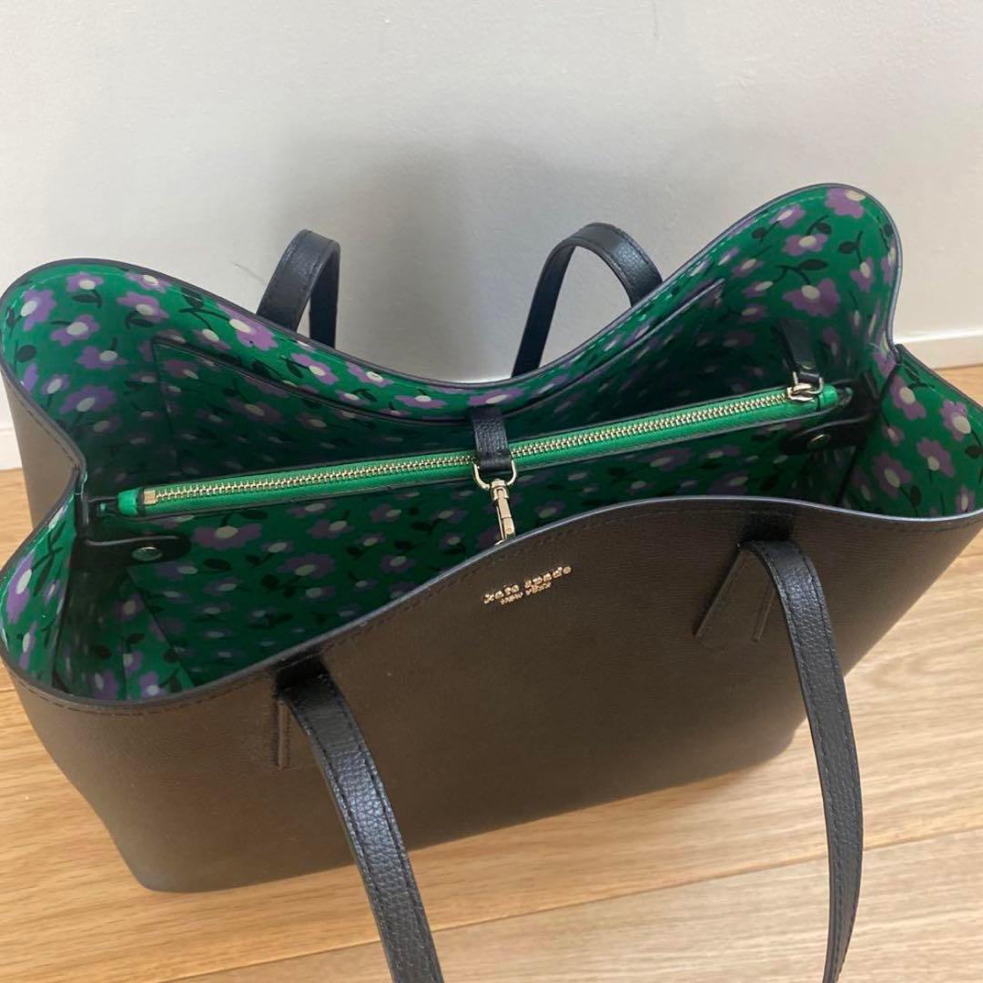絶品グース wife　kate spade 黒レザーA4トートバッグ