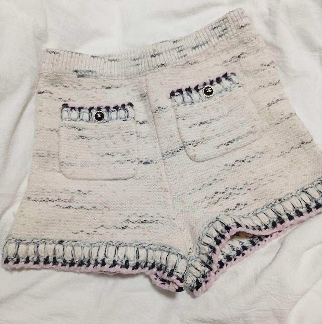 シャネルユニフォーム　ショートパンツ　カシミヤアルパカ混