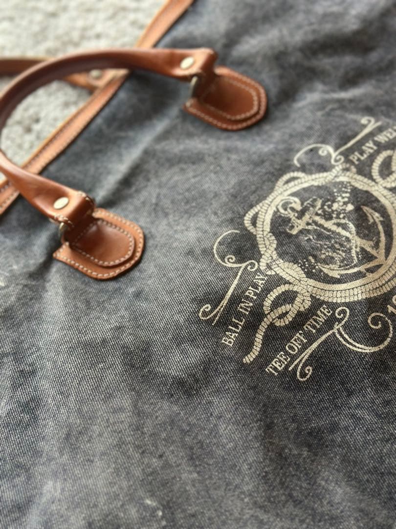 zoyデニムレザーボストンバッグ