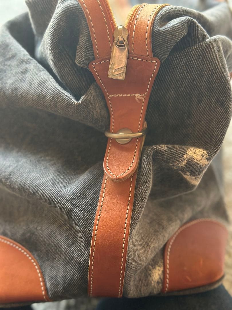 zoyデニムレザーボストンバッグ