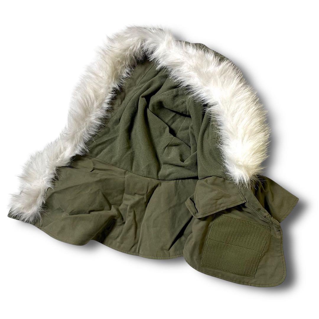 M ビームス 裏地キルティング ビッグシルエット 2way モッズコート カーキ