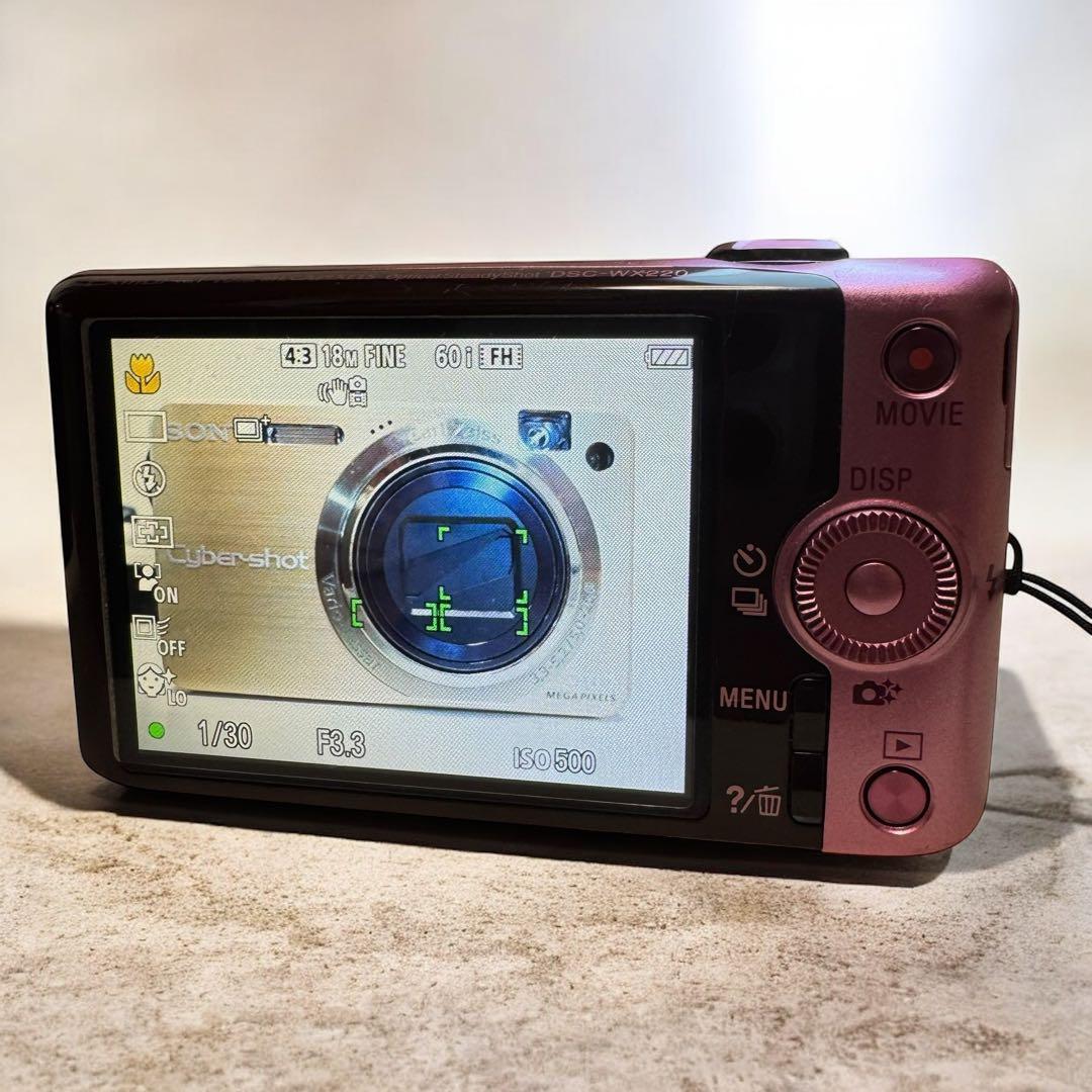 美品☆SONY Cyber-shot WX220 コンパクトデジカメ ピンク