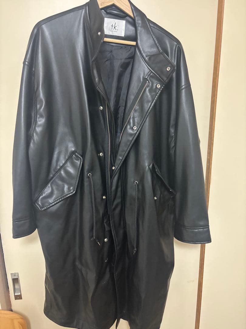 タケオキクチ　シンセティックレザー　BIG　モッズコート　メンズ