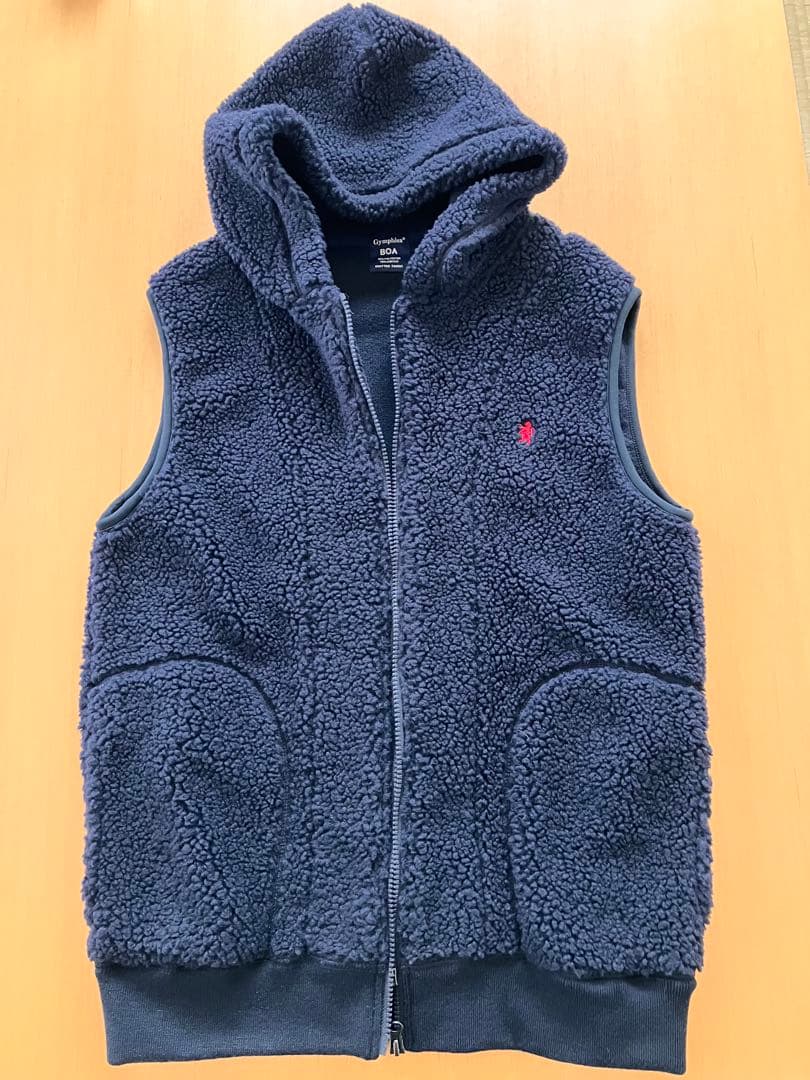 Gymphlex BOA フード付きベスト Lサイズ ネイビー　ジップ