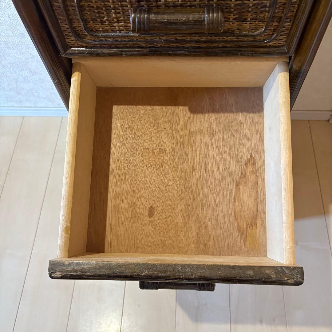 【アンティーク】籐 ラタン チェスト 6段 タンス 昭和レトロ 古民具 古道具