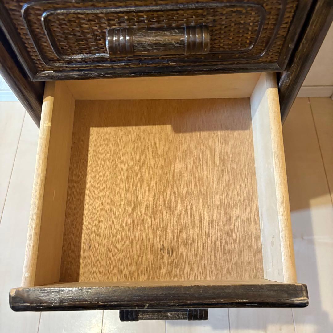 【アンティーク】籐 ラタン チェスト 6段 タンス 昭和レトロ 古民具 古道具