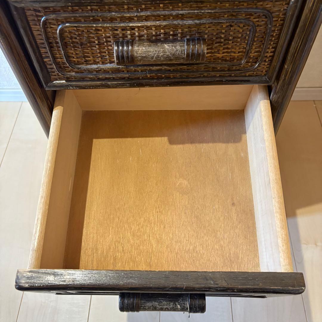 【アンティーク】籐 ラタン チェスト 6段 タンス 昭和レトロ 古民具 古道具
