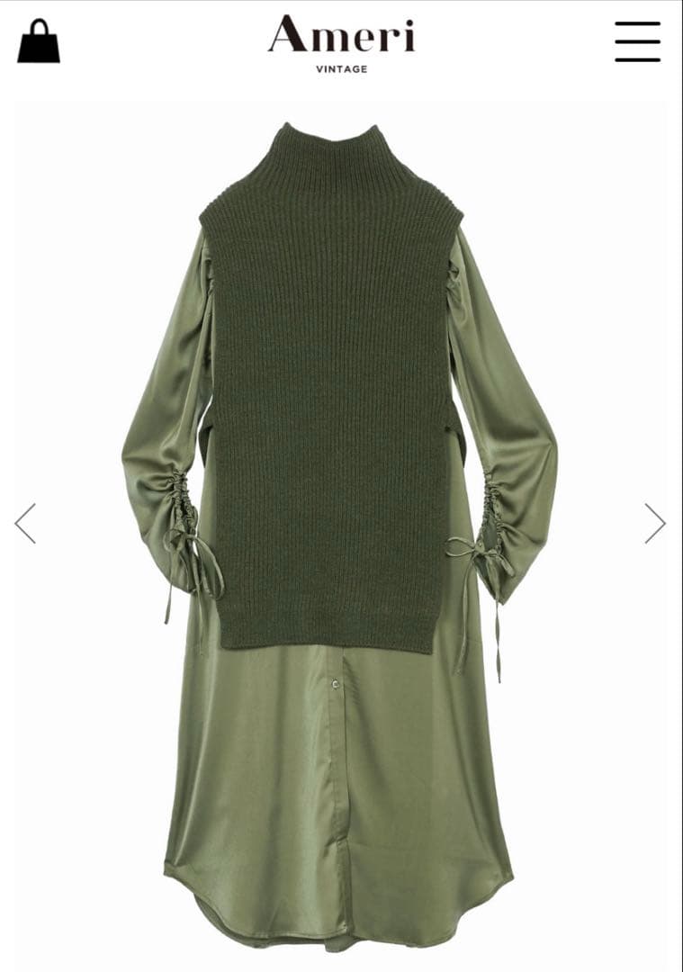 オリーブグリーン ニットベスト