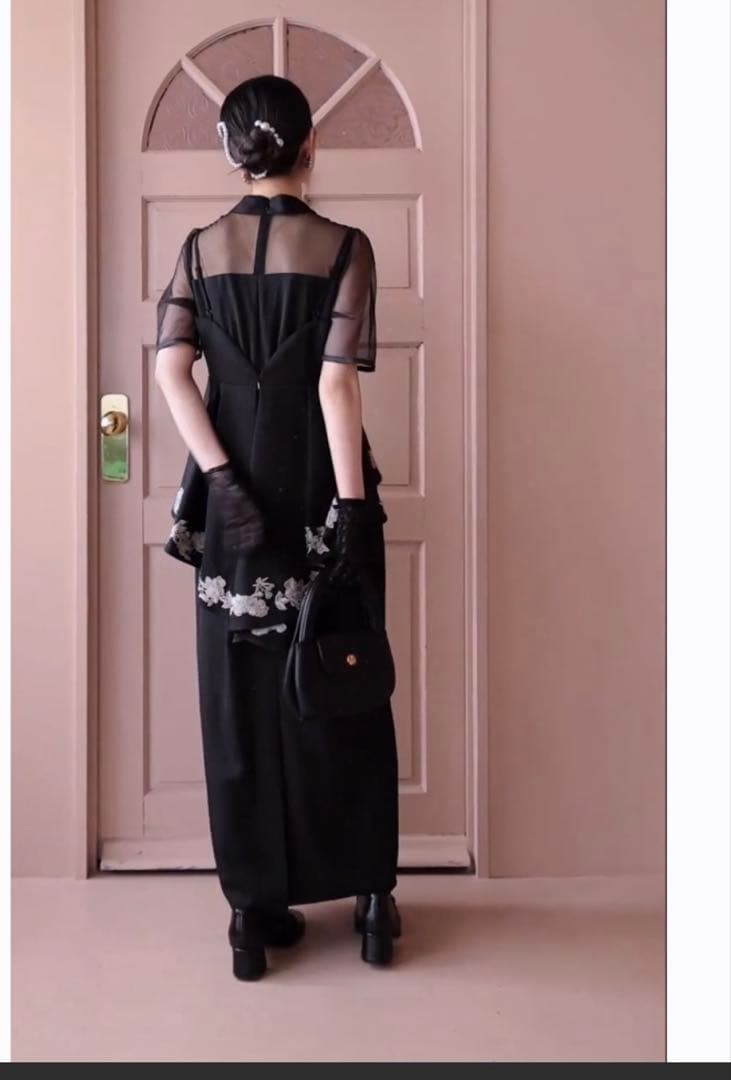 刺繍ペプラムビスチェ＆Iラインドレスセットアップ　etoll