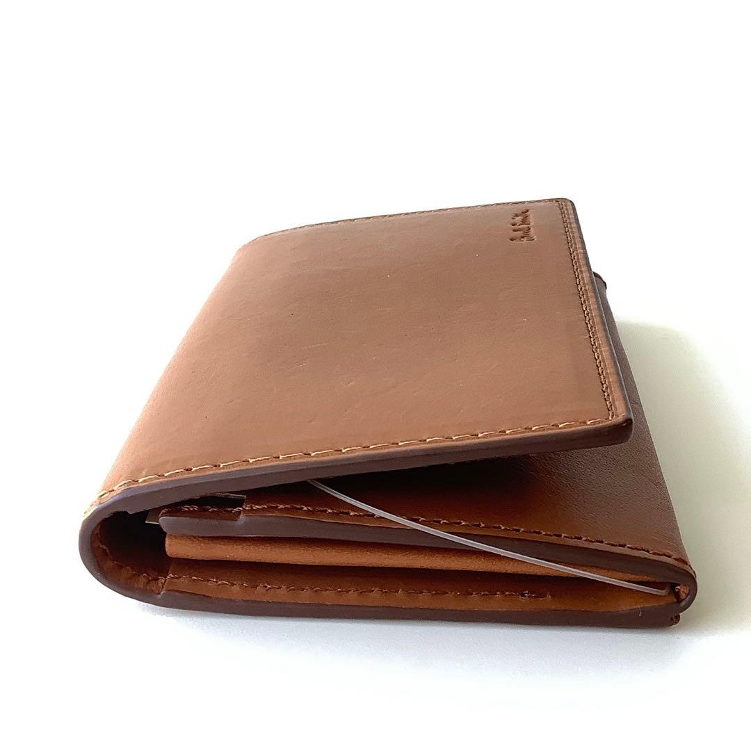 H N様★新品★ポールスミス★ベジタンストライプトリム カードケース★キャメル