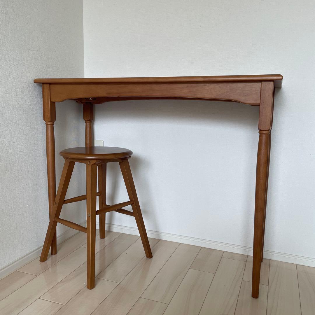 studio CLIP 無垢のデスク 無垢のラウンドスツール　コンソールテーブル