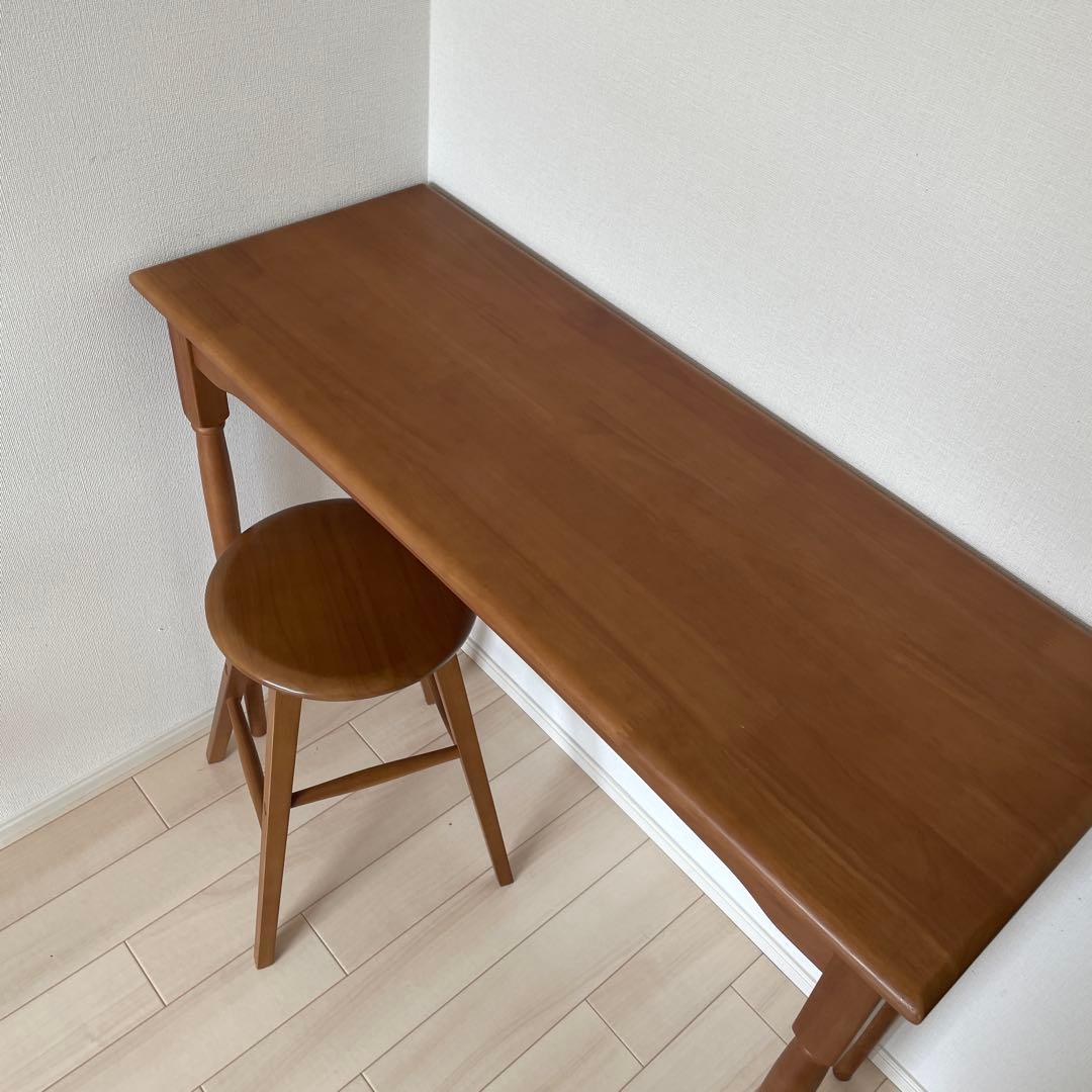 studio CLIP 無垢のデスク 無垢のラウンドスツール　コンソールテーブル