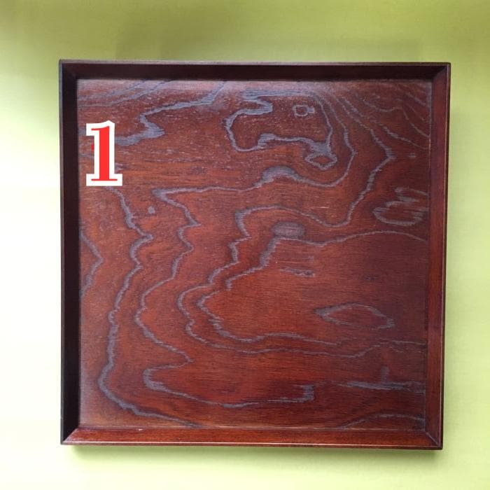 Y 長期保管 お盆 和風 和食器 会津塗 木製 漆器 まとめ売 正方形 8枚 S