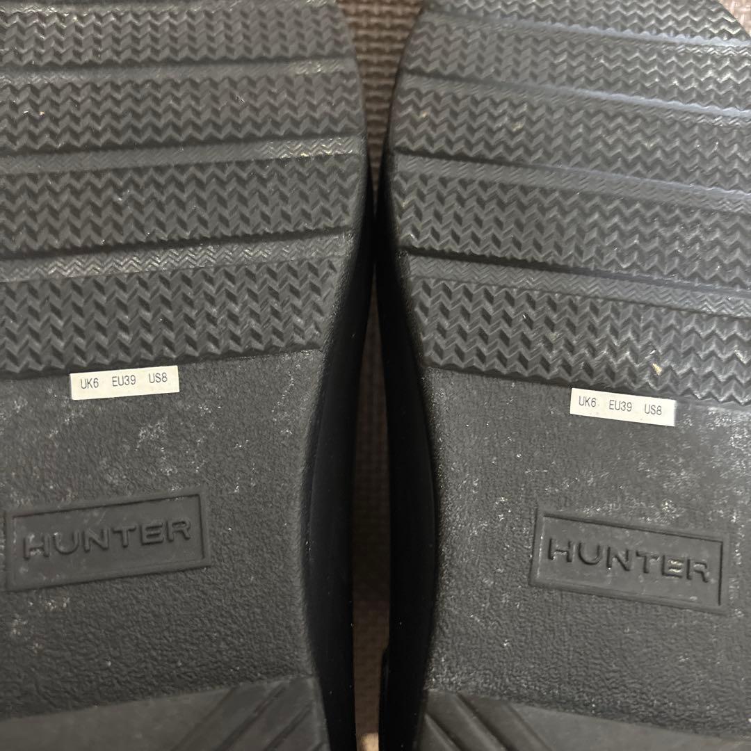 【美品】Hunter 24.5cm レインブーツ　サイドゴア