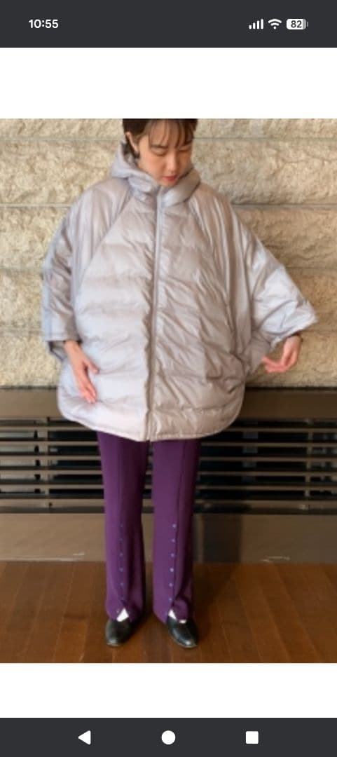 Marmot BEAMS別注 ダウン フード付き ポンチョ ケープ コート