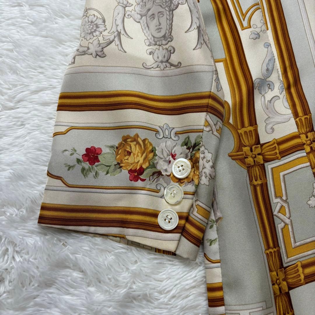 エトロ　ヴィンテージ　シルク　ジャケット　総柄　クリーニング済み　イタリア製