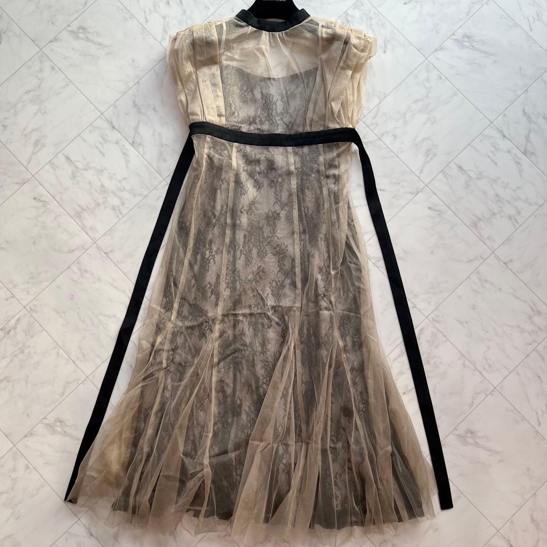 niana ニアナ　チュールレイヤードレースキャミワンピドレス　オケージョン　M