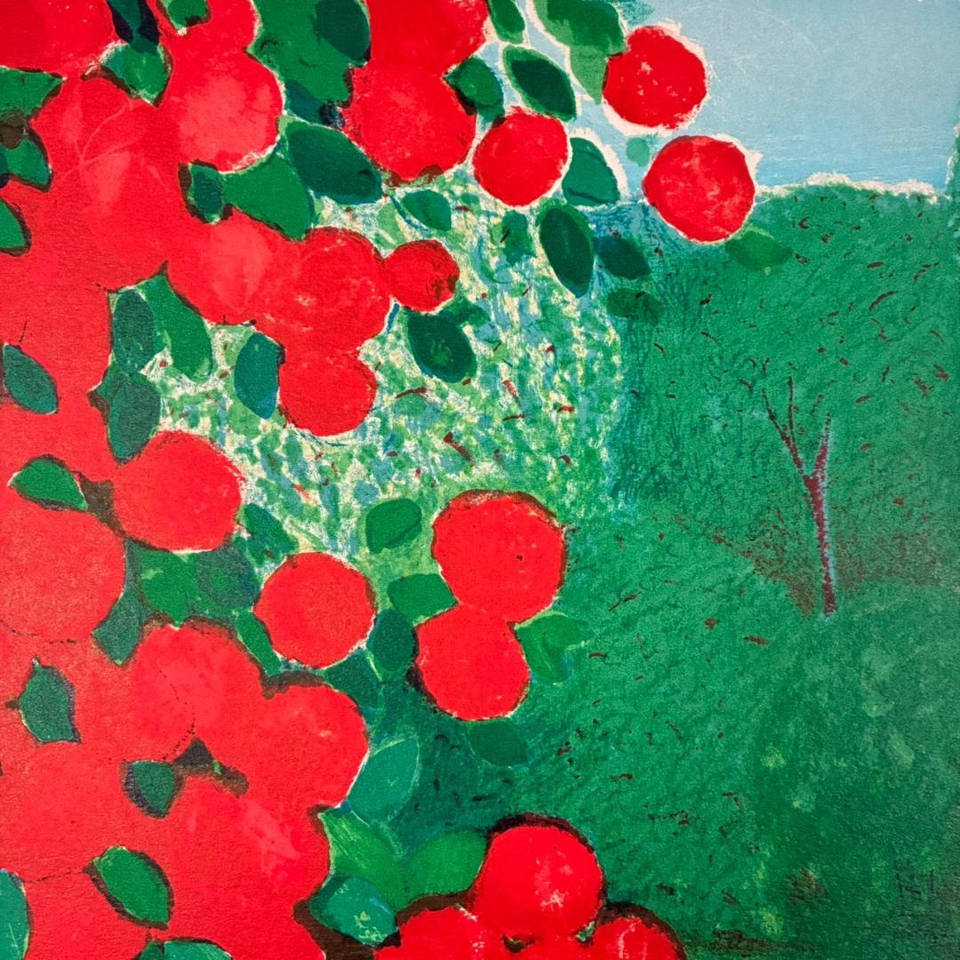 ジャン＝ピエール・カシニョール「赤い夏 まなざし」リトグラフ 直筆サイン入り