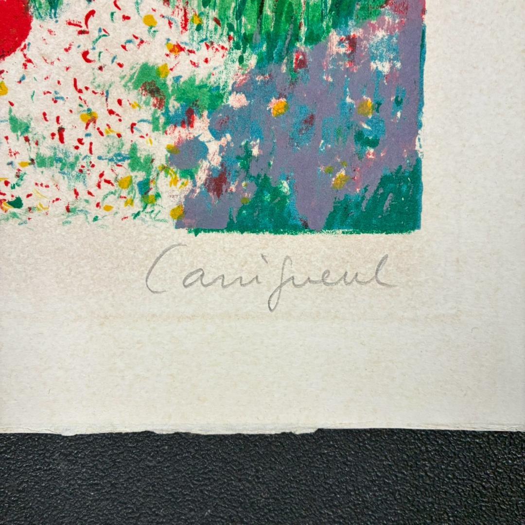 ジャン＝ピエール・カシニョール「赤い夏 まなざし」リトグラフ 直筆サイン入り